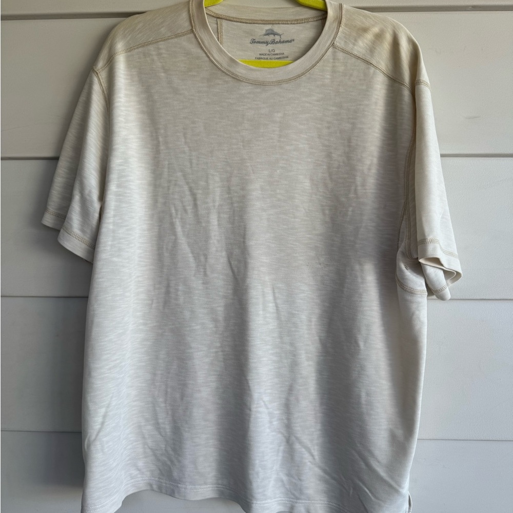 Tommy Bahama Cream Color Comfort Mens Shirt L
